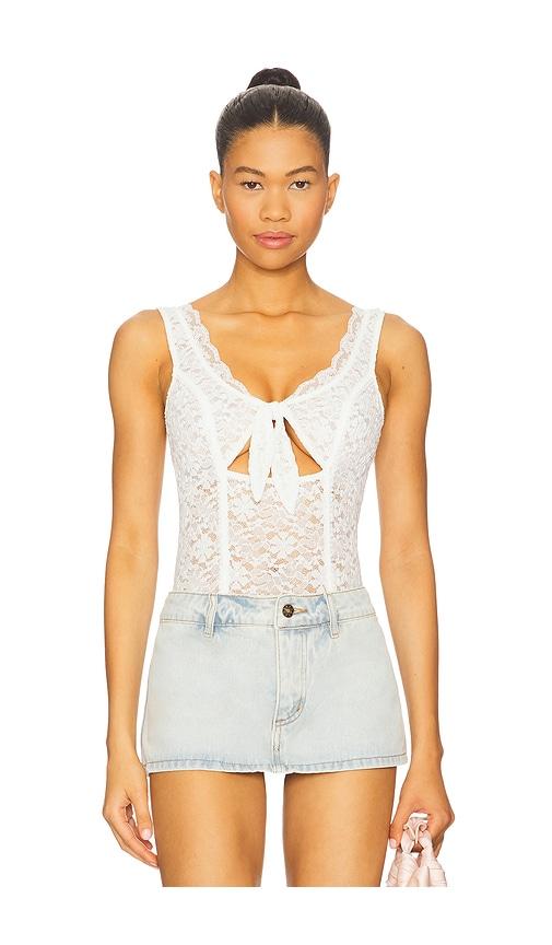 For Love & Lemons Sally Teddy in White by FOR LOVE&LEMONS