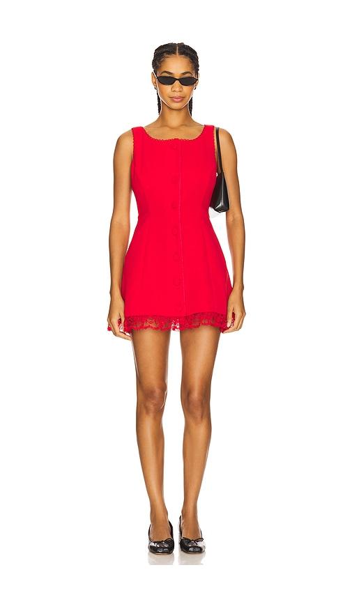 For Love & Lemons Serena Mini Dress in Red by FOR LOVE&LEMONS