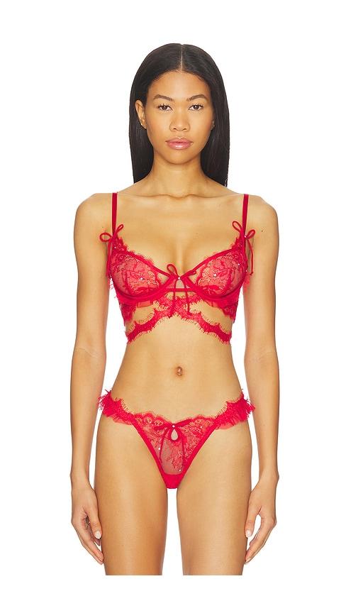 For Love & Lemons Sonja Underwire Bra in Red by FOR LOVE&LEMONS
