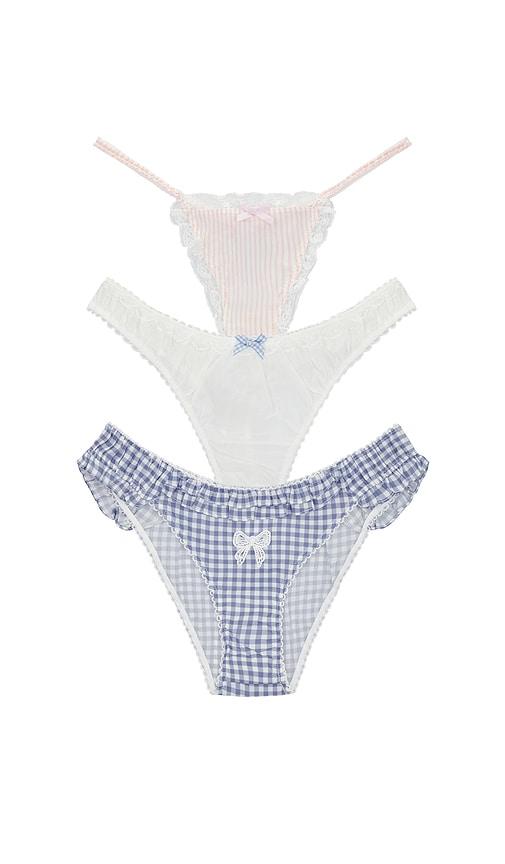 For Love & Lemons Summer Picnic Panty Pack in White by FOR LOVE&LEMONS