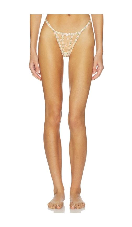 For Love & Lemons Twilight Rose Thong Panty in Lemon by FOR LOVE&LEMONS