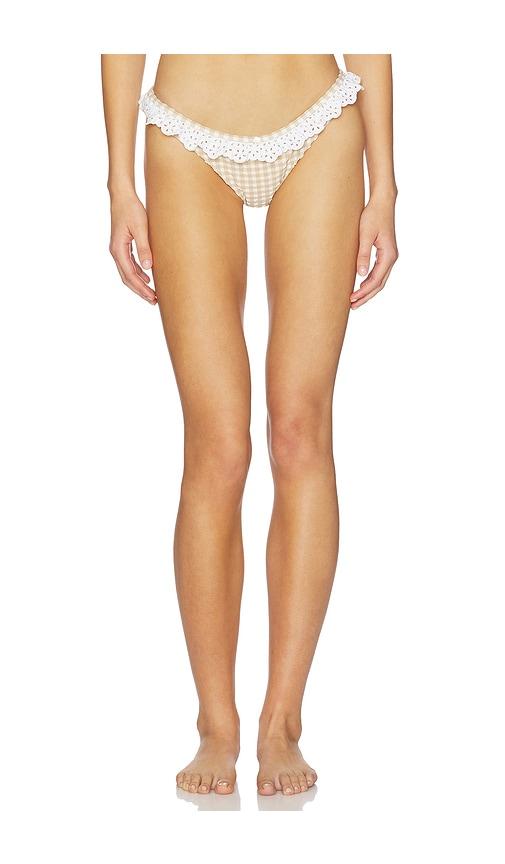 For Love & Lemons Vera Bikini Bottom in Tan by FOR LOVE&LEMONS