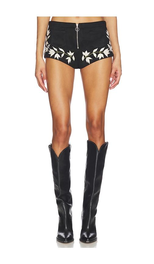 For Love & Lemons Weston Micro Shorts in Black by FOR LOVE&LEMONS
