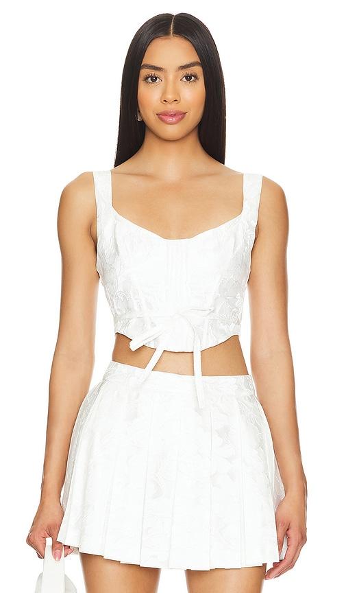 For Love & Lemons x REVOLVE Mira Crop in White by FOR LOVE&LEMONS