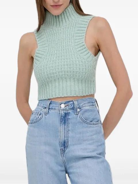 high-neck open-back knit top by FOR LOVE&LEMONS