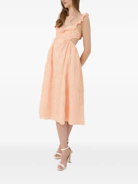 ruffled cut-out midi dress by FOR LOVE&LEMONS