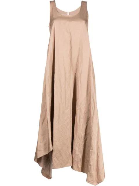 belted asymmetric-hem dress by FORME D'EXPRESSION