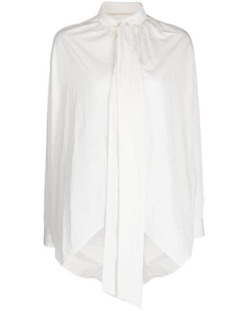 bow-tie blouson shirt by FORME D'EXPRESSION