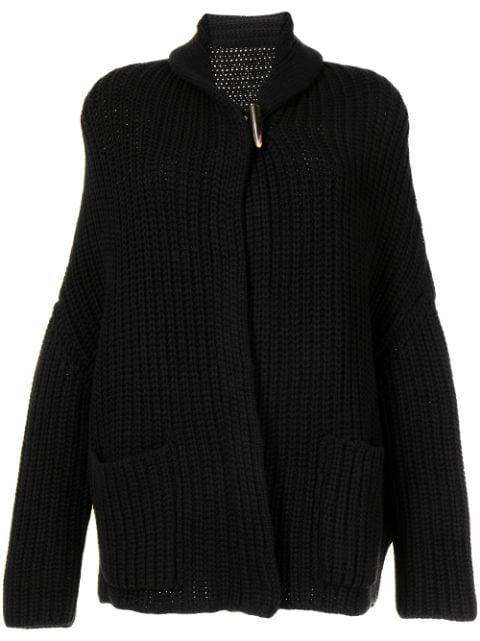 chunky knit wool-cashmere cardigan by FORME D'EXPRESSION