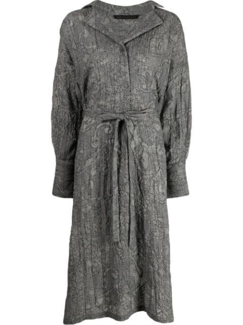 long-sleeve tunic shirt dress by FORME D'EXPRESSION