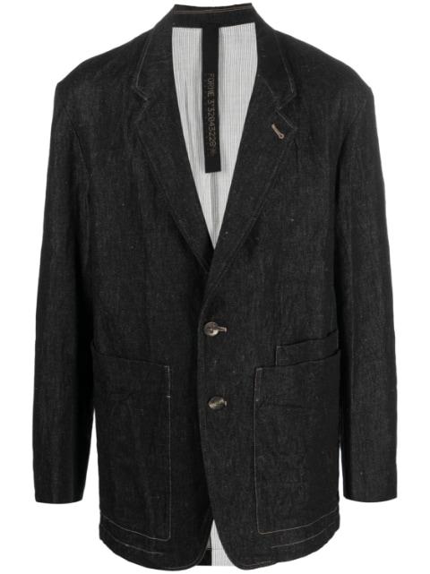 patch-pockets denim blazer by FORME D'EXPRESSION