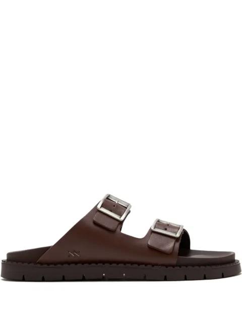Curtis buckle leather slides by FORSA