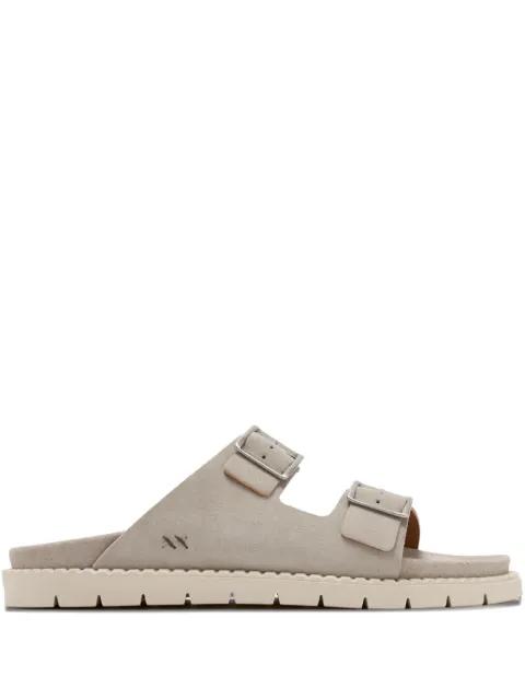 Curtis buckle leather slides by FORSA