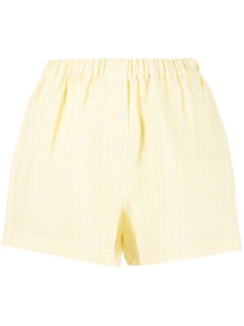 elasticated-waistband striped linen shorts by FORTE DEI MARMI COUTURE