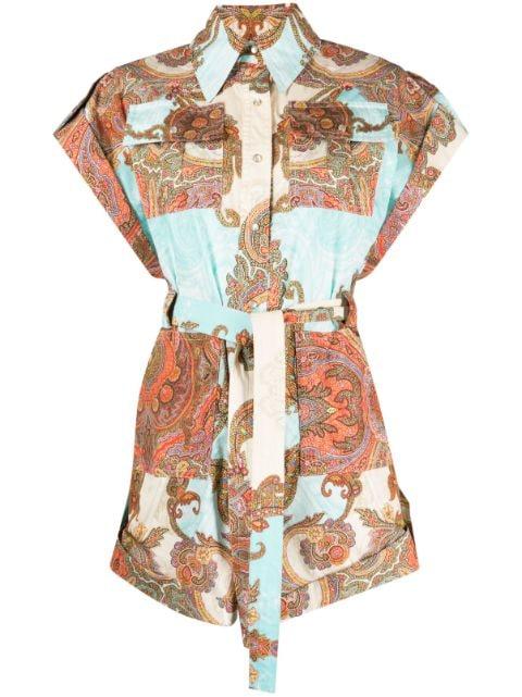 patterned-jacquard cotton playsuit by FORTE DEI MARMI COUTURE