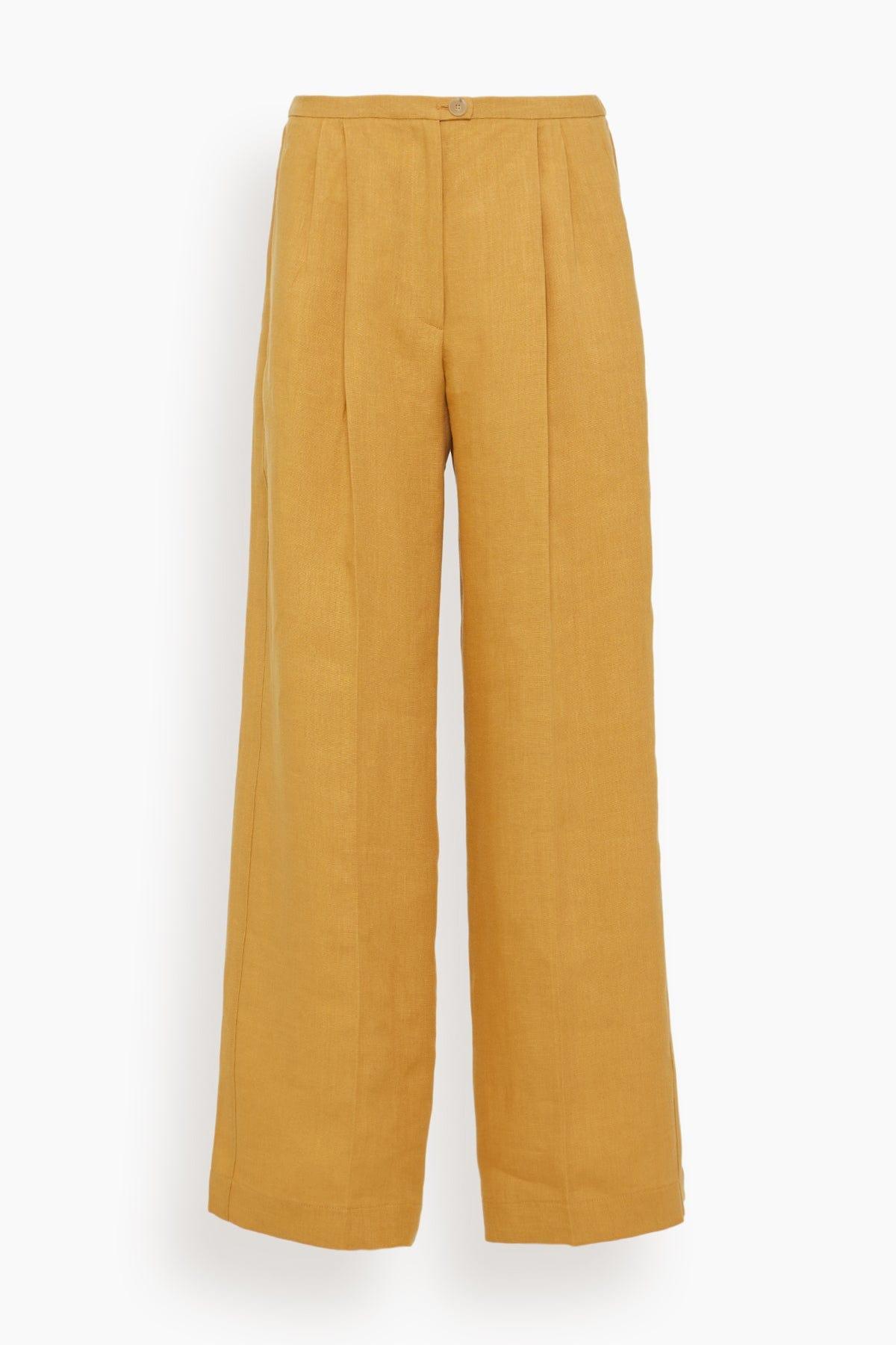 Chic Linen Canvas Darted Pants in Grano by FORTE_FORTE