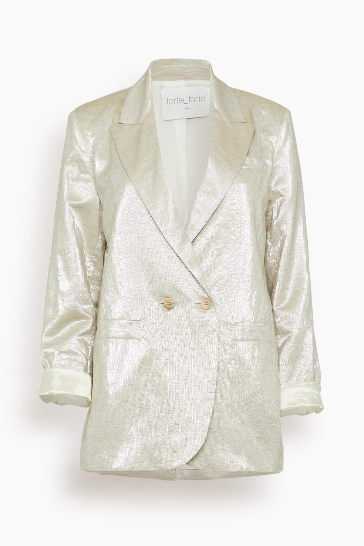 Chic Linen Double Breasted Jacket in Lucente by FORTE_FORTE