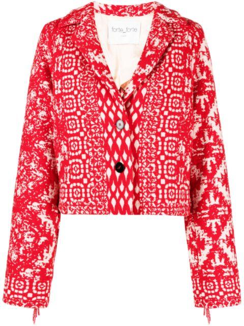 Clio jacquard fringed jacket by FORTE_FORTE