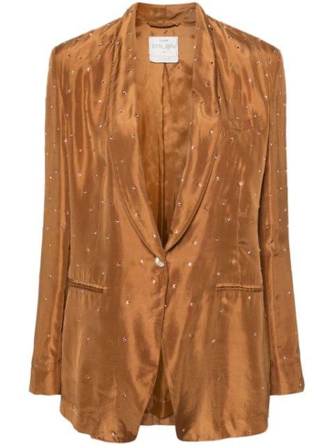 Crystal-embellished silk blazer by FORTE_FORTE