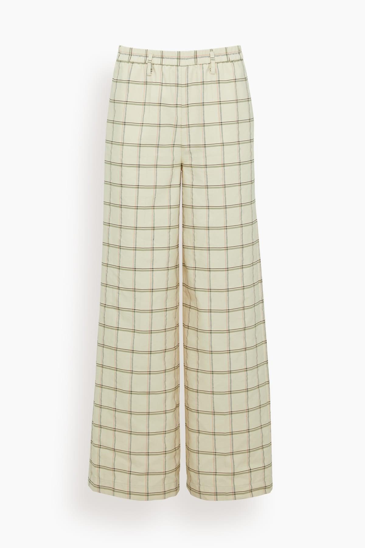 Organic Tartan Elasticated Loose Pants in Lattementa by FORTE_FORTE