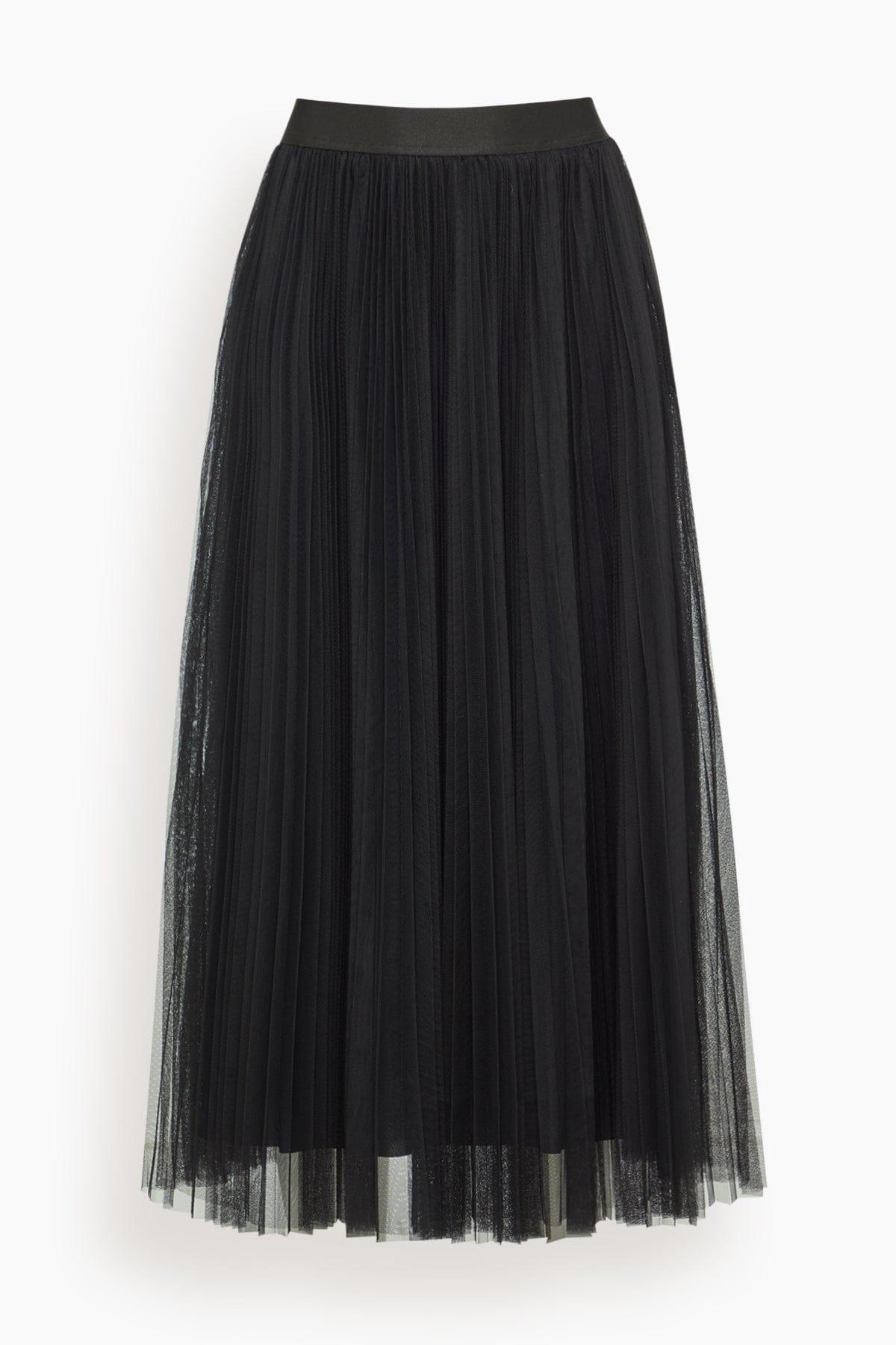 Tulle Soleil Plisse Skirt in Noir by FORTE_FORTE