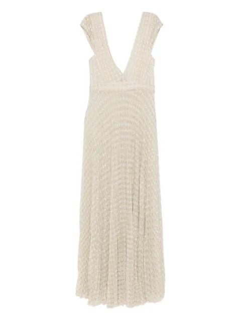 V-neck pleated midi dress by FORTE_FORTE