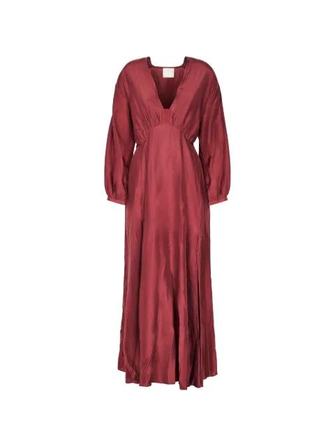 V-neck silk maxi dress by FORTE_FORTE