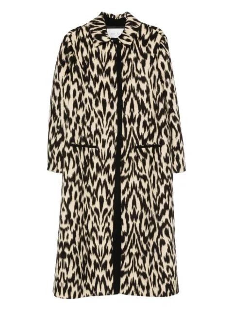 animal-print button coat by FORTE_FORTE