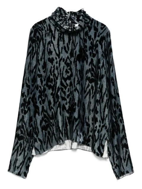 animal-print turtleneck top by FORTE_FORTE