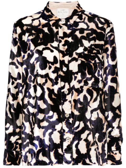 animal-print velvet shirt by FORTE_FORTE