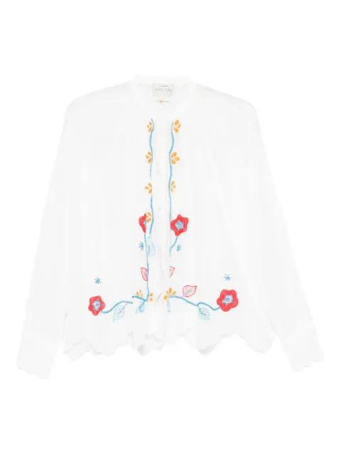 bead-embroidered scalloped-hem shirt by FORTE_FORTE