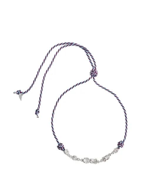 braided cord crystal-embellished necklace by FORTE_FORTE