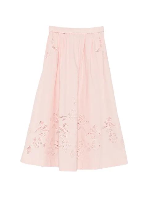 broderie-anglaise cotton midi skirt by FORTE_FORTE