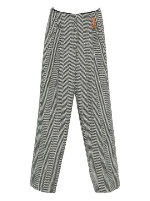 chevron-motif straight-leg trousers by FORTE_FORTE