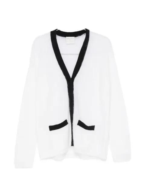 contrasting-trim cardigan by FORTE_FORTE