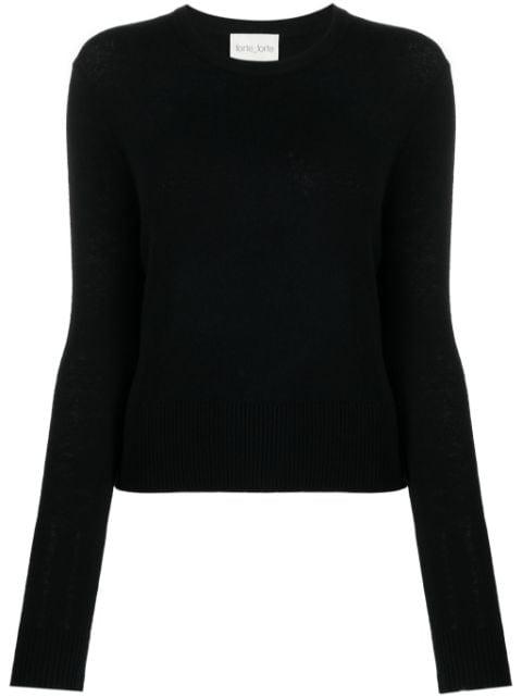 crew-neck fine-knit jumper by FORTE_FORTE