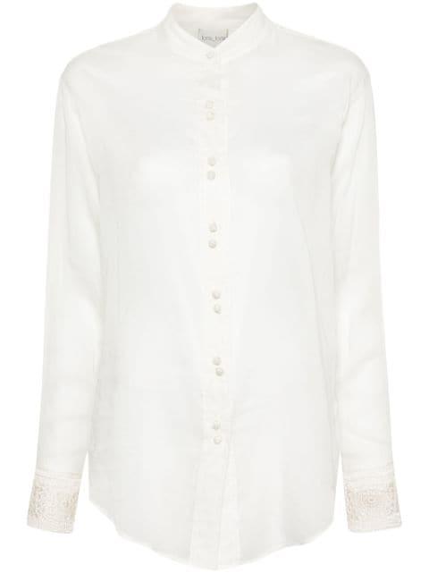crochet-detail long-sleeve shirt by FORTE_FORTE