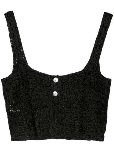 crochet-knit cropped tank top by FORTE_FORTE