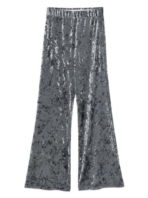 crushed-velvet flared trousers by FORTE_FORTE