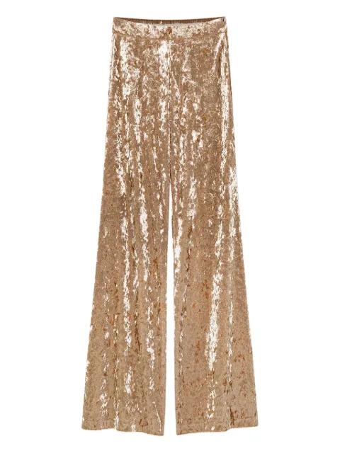 crushed-velvet flared trousers by FORTE_FORTE