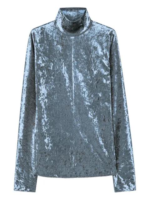crushed-velvet high-neck top by FORTE_FORTE