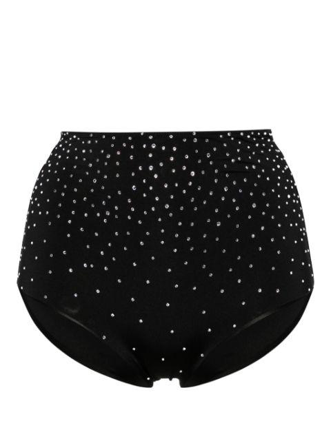 crystal-embellished high-waisted bikini bottoms by FORTE_FORTE