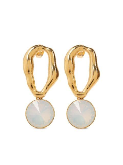 crystal-embellished sculpted earrings by FORTE_FORTE