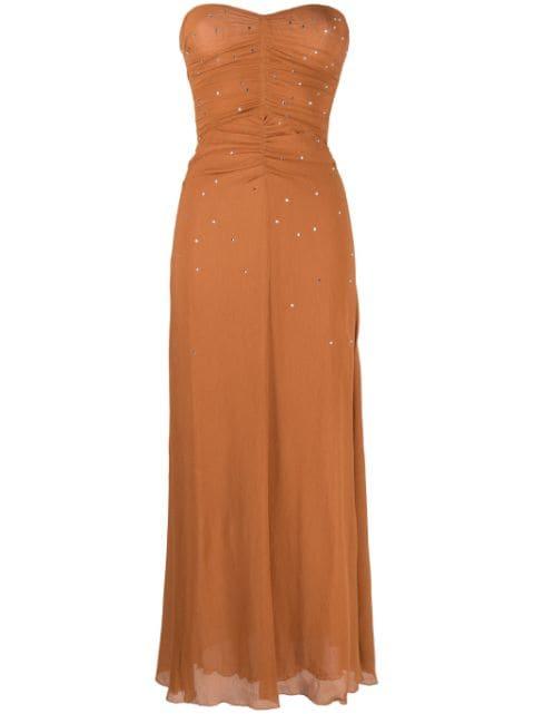 crystal-embellished silk maxi dress by FORTE_FORTE