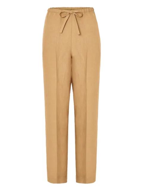drawstring linen trousers by FORTE_FORTE