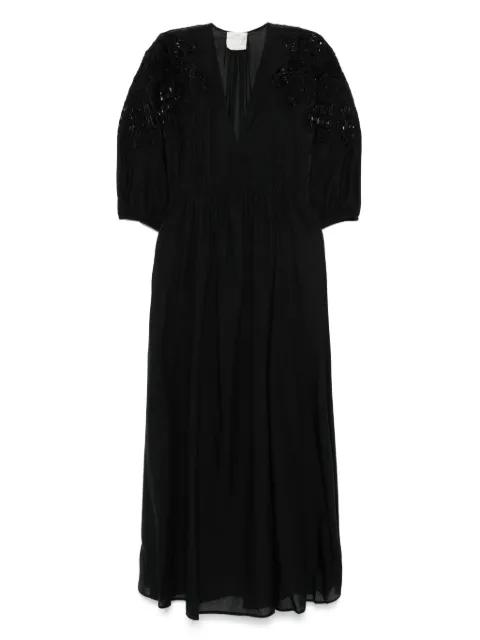 embroidered-shoulder maxi dress by FORTE_FORTE