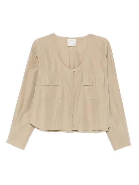 flap-pocket long-sleeved blouse by FORTE_FORTE