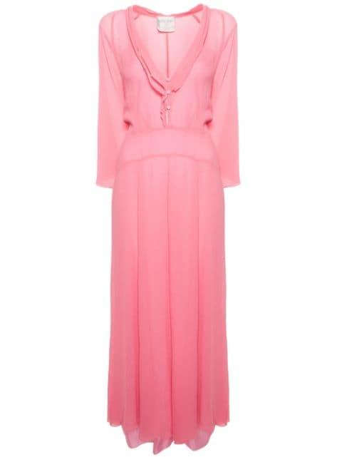 flared crinkled maxi dress by FORTE_FORTE