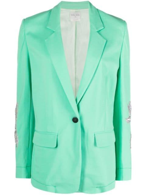 floral-appliqué crepe blazer by FORTE_FORTE