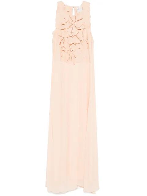floral-appliqué maxi dress by FORTE_FORTE